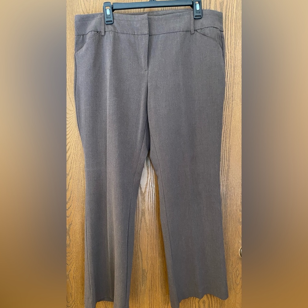 7th Avenue NY&Co Dress Pants, light heathered brown/grey. Sz 16P